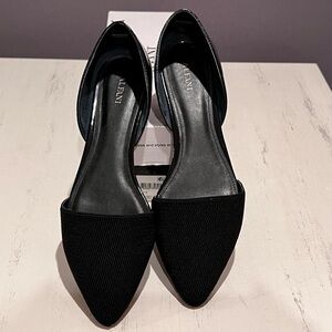 Alfani Black Flats with Pointed Toe and Cut-Out Sides